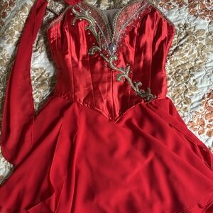 Elegant Red Embellished Dress